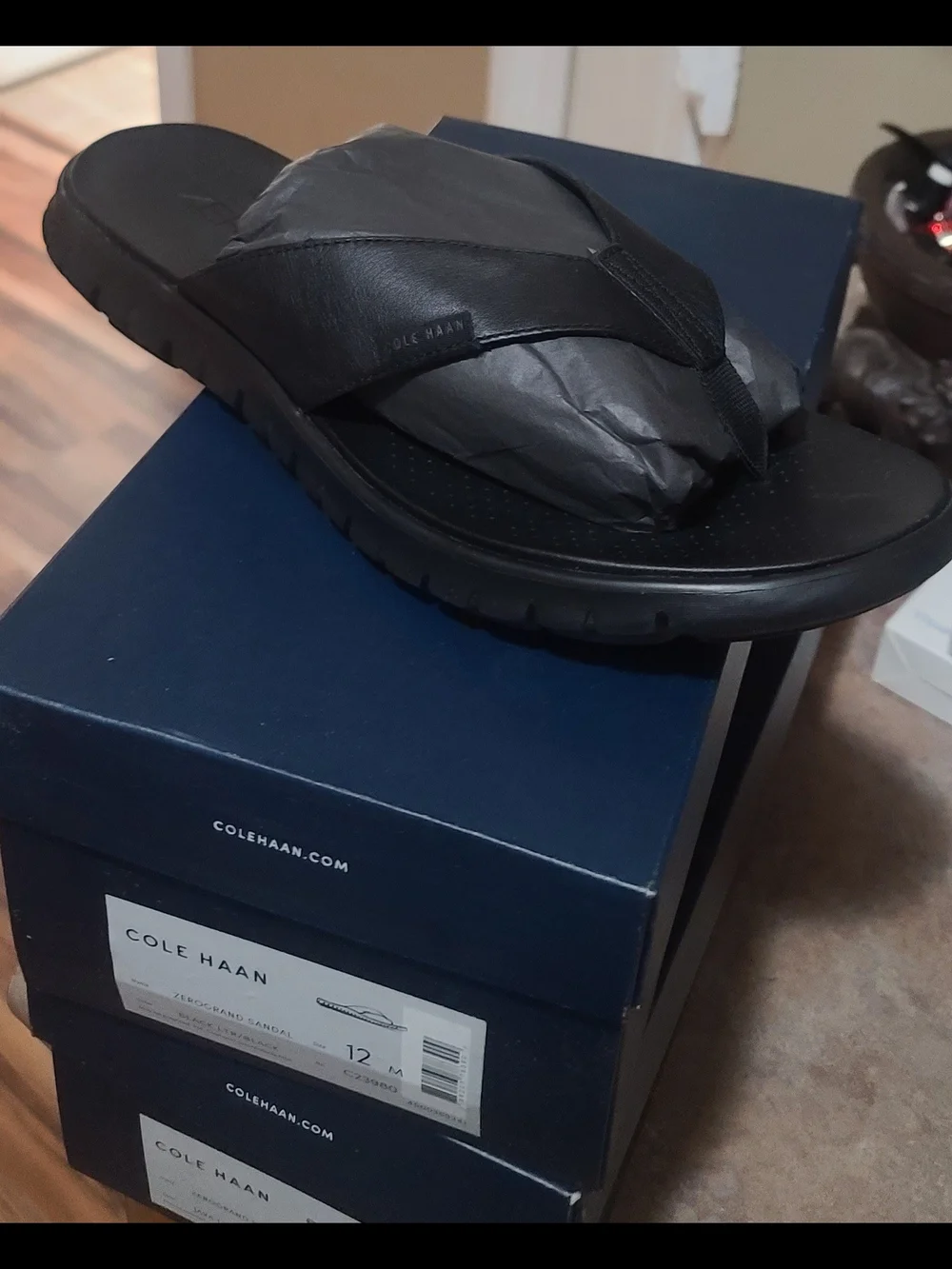 Cole Haan Men’s Brown Leather Flip-Flop Sandal